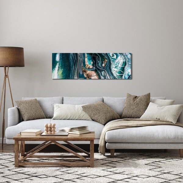 Absztrakciós kép (órával) (90x30 cm)