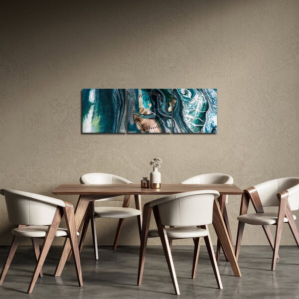 Absztrakciós kép (órával) (90x30 cm)