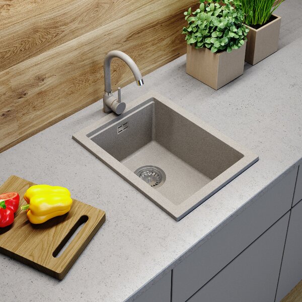 Gamma Decor 3850, 1 rekeszes gránit mosogató 380x500x207 mm, bézs, GMA-ZLE000157