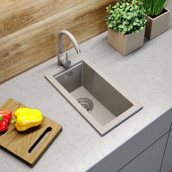 Gamma Decor 2850, 1 rekeszes gránit mosogató 280x500x207 mm, bézs, GMA-ZLE000159