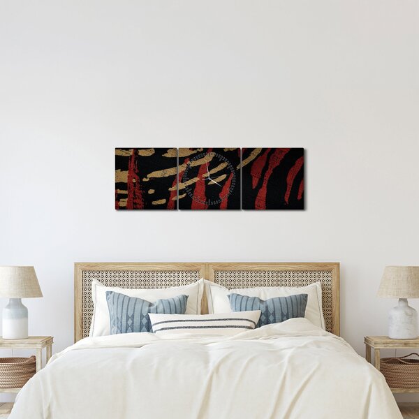 Absztrakciós kép (órával) (90x30 cm)