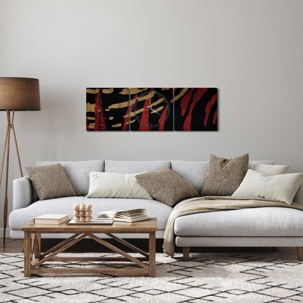 Absztrakciós kép (órával) (90x30 cm)