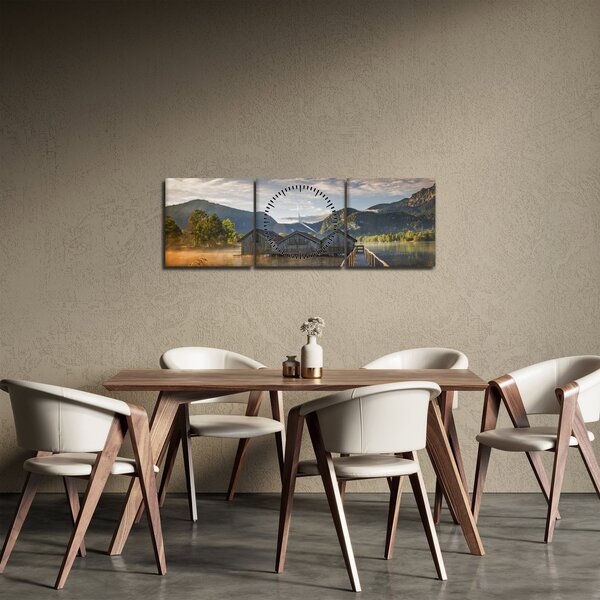 Tó képe (órával) (90x30 cm)