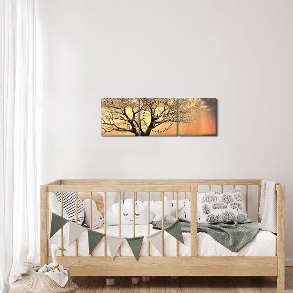 Fa képe a réten (órával) (90x30 cm)