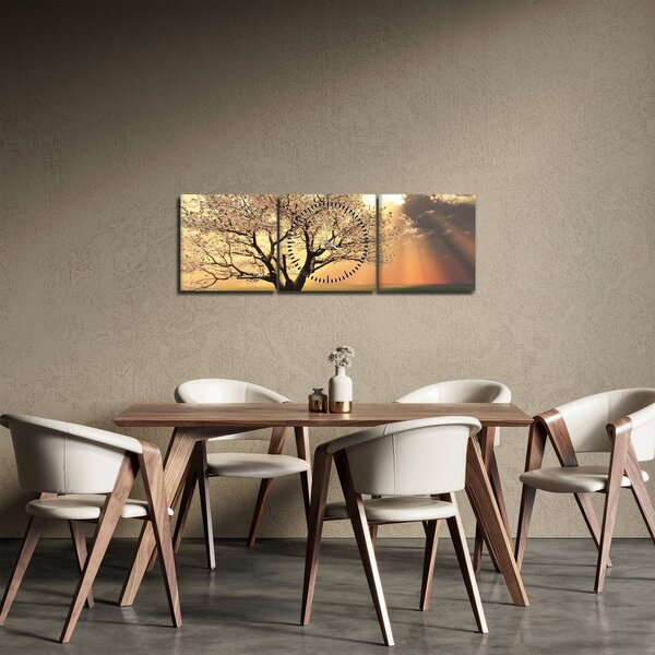Fa képe a réten (órával) (90x30 cm)