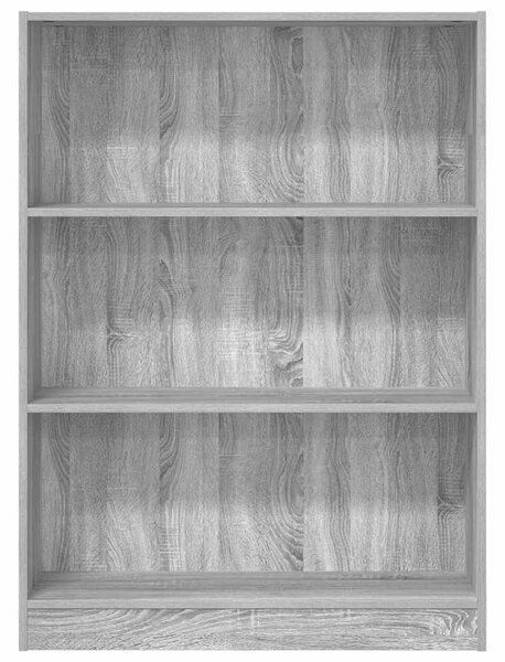 Szürke sonoma színű szerelt fa könyvespolc 80 x 24 x 109 cm
