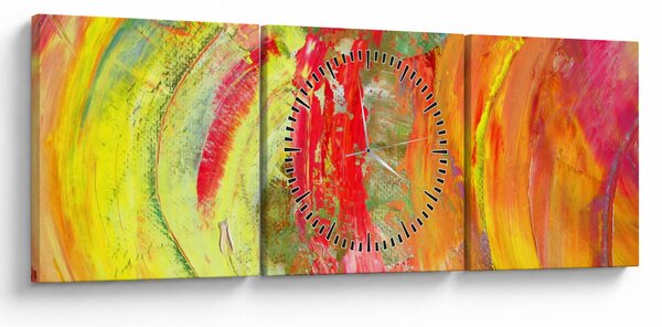 Absztrakció kép - festmény (órával) (90x30 cm)