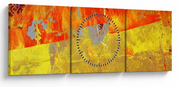 Absztrakció kép - festmény (órával) (90x30 cm)
