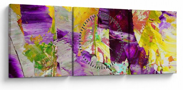 Absztrakció kép - festmény (órával) (90x30 cm)