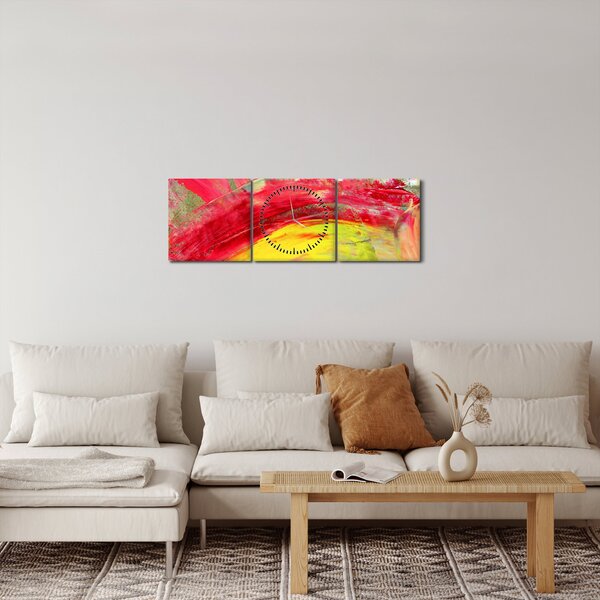 Absztrakció kép - festmény (órával) (90x30 cm)