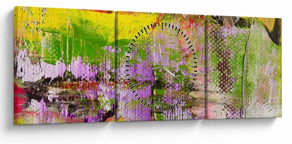 Absztrakció kép - festmény (órával) (90x30 cm)