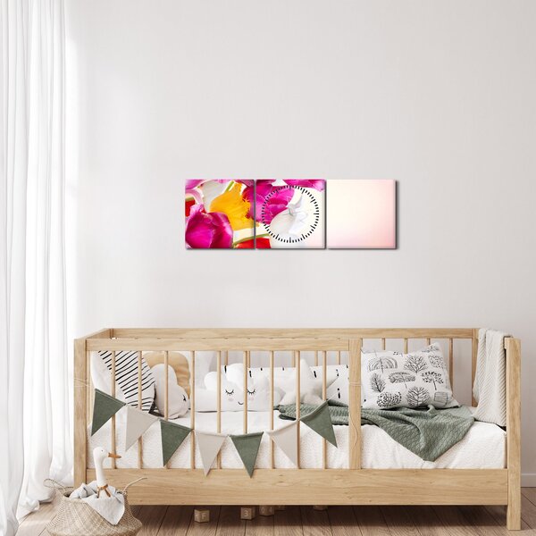 Tulipán képe (órával) (90x30 cm)