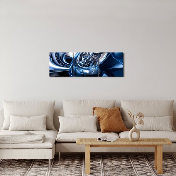 Absztrakció kép - körök (órával) (90x30 cm)