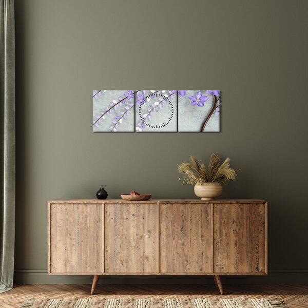 Kép - Lila eső (órával) (90x30 cm)