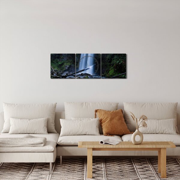 Kép - Vízesés (órával) (90x30 cm)