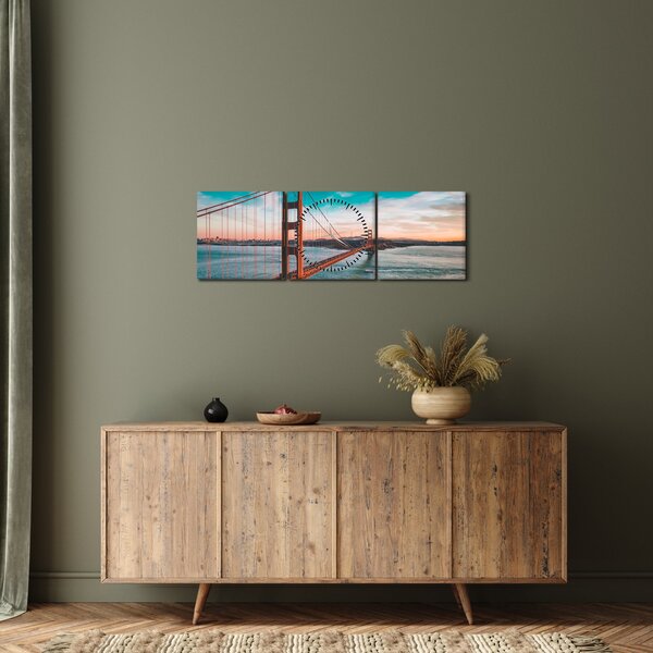 Kép - Golden Gate, San Francisco (órával) (90x30 cm)