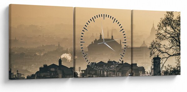 Kép - Város köd alatt (órával) (90x30 cm)