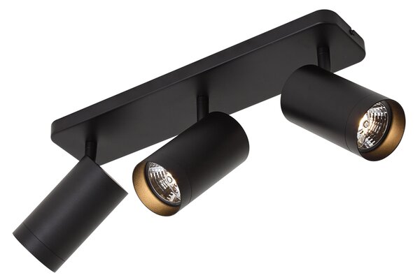 Modern mennyezeti lámpa fekete 3-lámpás GU10 70mm - Jeana Luxe