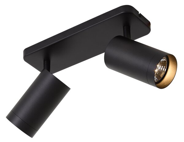Modern mennyezeti lámpa fekete 2 fényforrású GU10 70mm - Jeana Luxe
