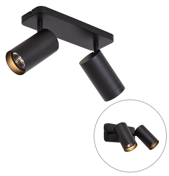 Modern mennyezeti lámpa fekete 2 fényforrású GU10 70mm - Jeana Luxe