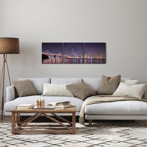 Kilátás San Francisco-ra, California (órával) (90x30 cm)
