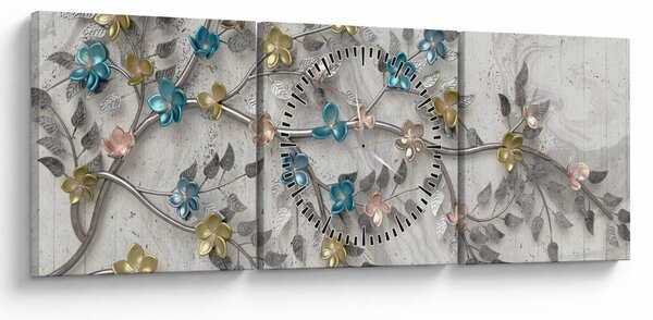 Kép - Az ágon - absztrakt (órával) (90x30 cm)