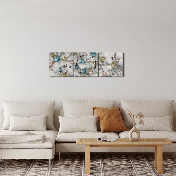 Kép - Az ágon - absztrakt (órával) (90x30 cm)