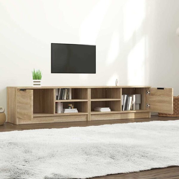 2 db sonoma-tölgy színű szerelt fa TV-szekrény 80x35x36,5 cm