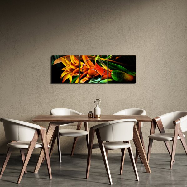Narancssárga csokor képe (órával) (90x30 cm)