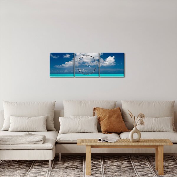 Kép - Trópusi tengerpart (órával) (90x30 cm)