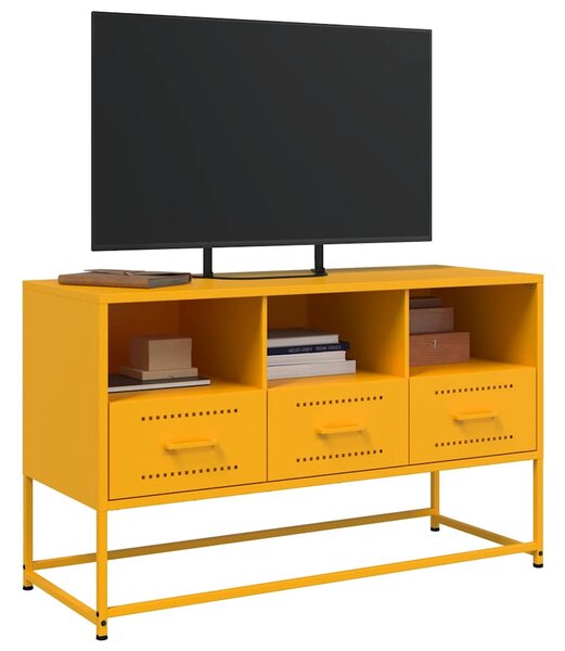 Mustársárga acél TV-szekrény 100,5x39x60,5 cm