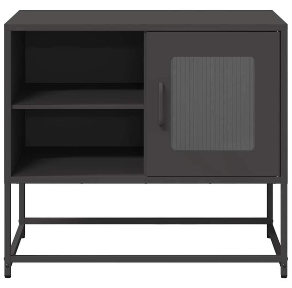 Fekete acél TV-szekrény 68 x 39 x 60,5 cm