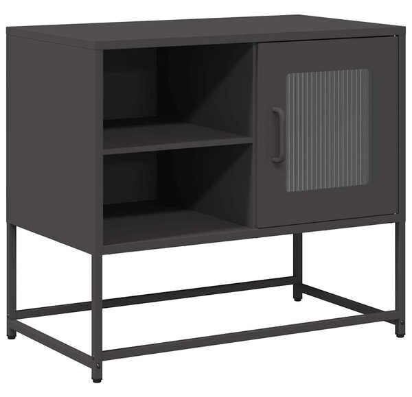 Fekete acél TV-szekrény 68 x 39 x 60,5 cm
