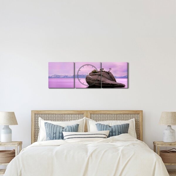 Kő a tengerben képe (órával) (90x30 cm)