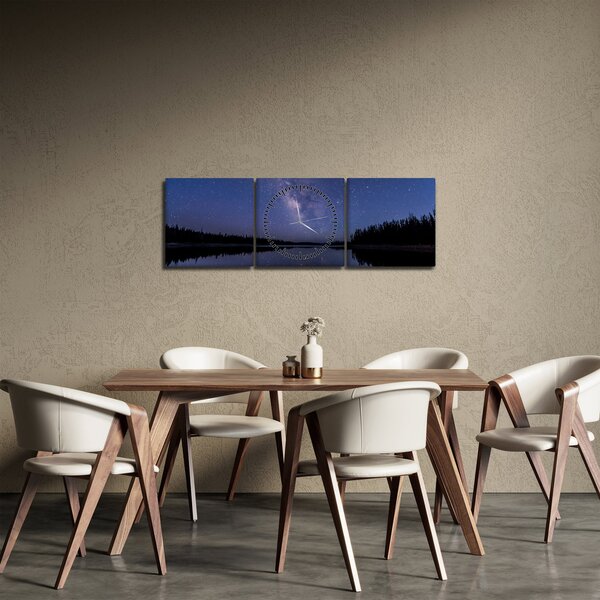 Az éjszakai égbolt képe (órával) (90x30 cm)