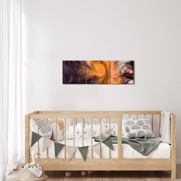 Absztrakt kép - univerzum (órával) (90x30 cm)