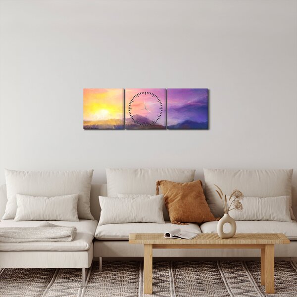 Kép - Hajnalban (órával) (90x30 cm)