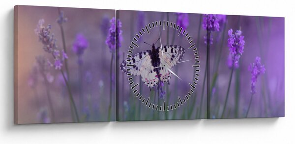Kép - Pillangó a levendulán (órával) (90x30 cm)