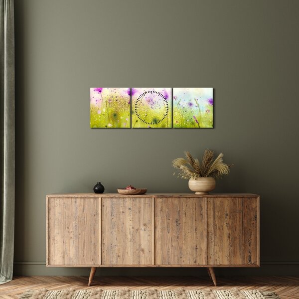 Kép - Réti virágok (órával) (90x30 cm)