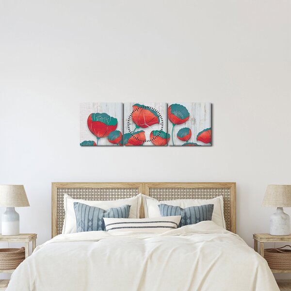 Kép - Pipacsok - kerozin (órával) (90x30 cm)