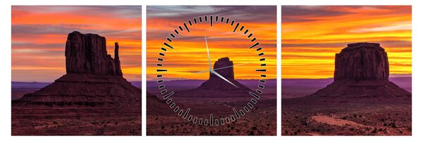 Kép - Emlékmű - völgy Arizonában (órával) (90x30 cm)