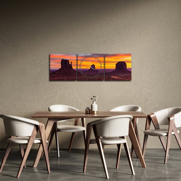 Kép - Emlékmű - völgy Arizonában (órával) (90x30 cm)