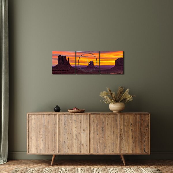 Kép - Emlékmű - völgy Arizonában (órával) (90x30 cm)