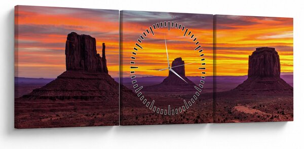 Kép - Emlékmű - völgy Arizonában (órával) (90x30 cm)