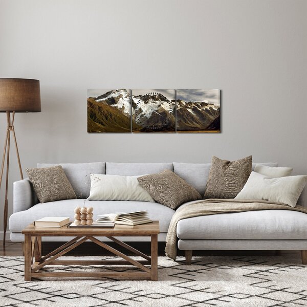 Mount Sefton, Új-Zéland képe (órával) (90x30 cm)