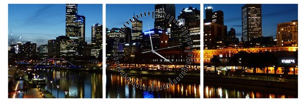 Éjszaka Melbourne-ben (órával) (90x30 cm)