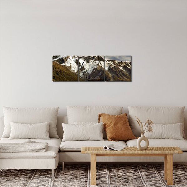 Mount Sefton, Új-Zéland képe (órával) (90x30 cm)