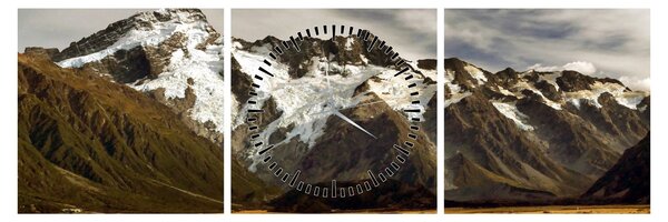 Mount Sefton, Új-Zéland képe (órával) (90x30 cm)