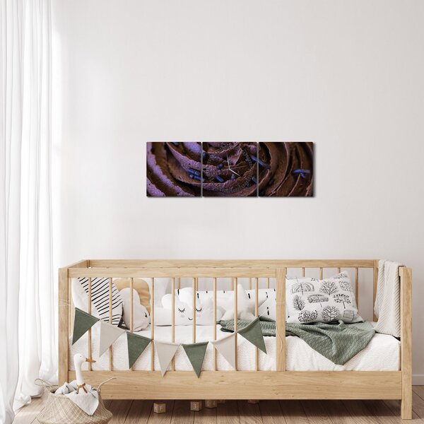 Kép - Csokoládé Cupcake (órával) (90x30 cm)