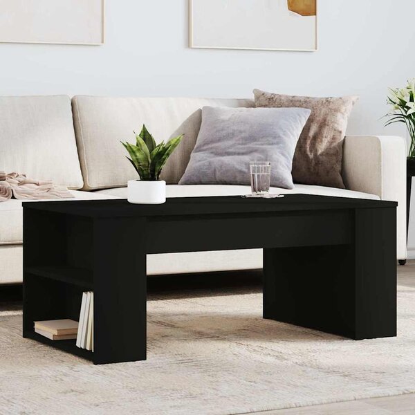Fekete szerelt fa dohányzóasztal 102 x 55 x 42 cm
